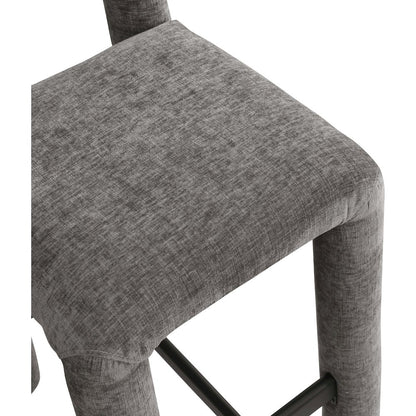 Amari Grey Chenille Fabric Stool