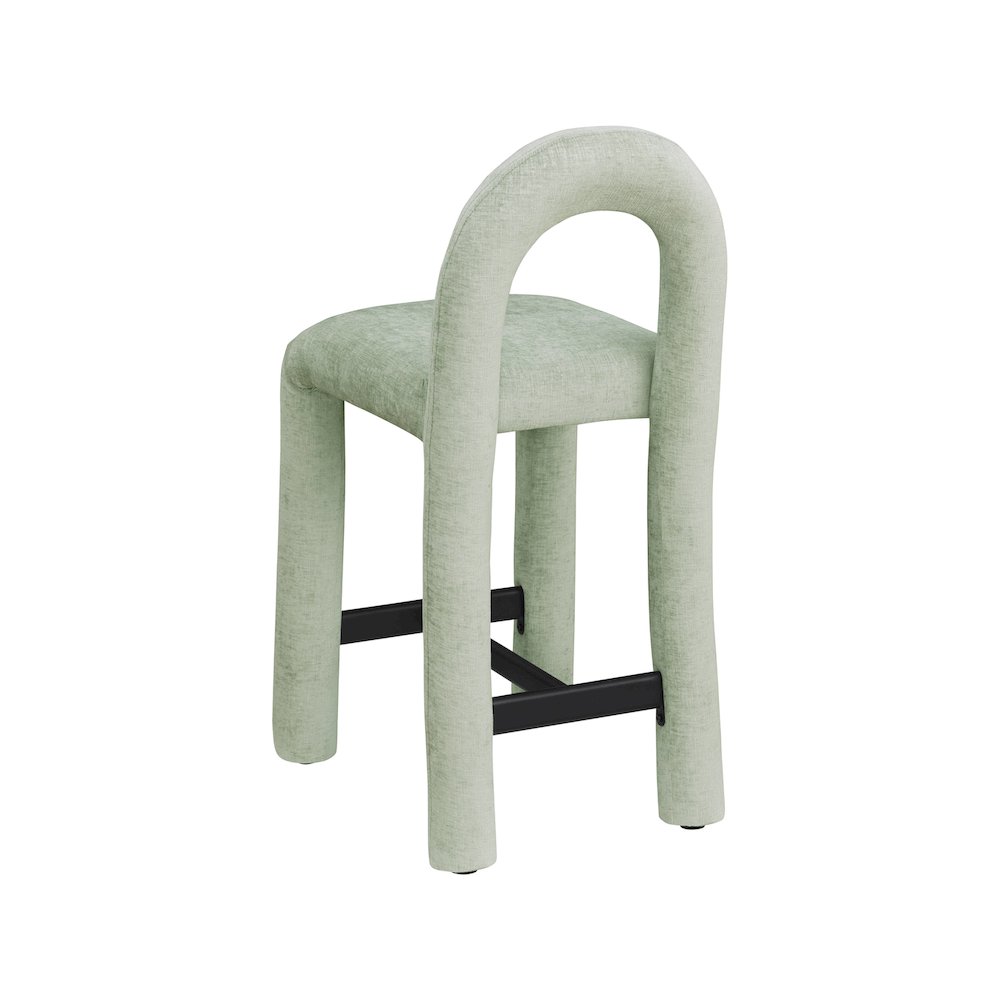 Amari Mint Chenille Fabric Stool