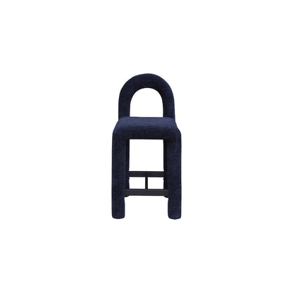 Amari Navy Chenille Fabric Stool