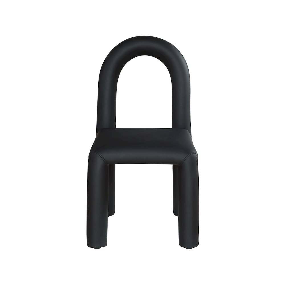 Amari Black Vegan Leather Dining Chair, Set of 2
