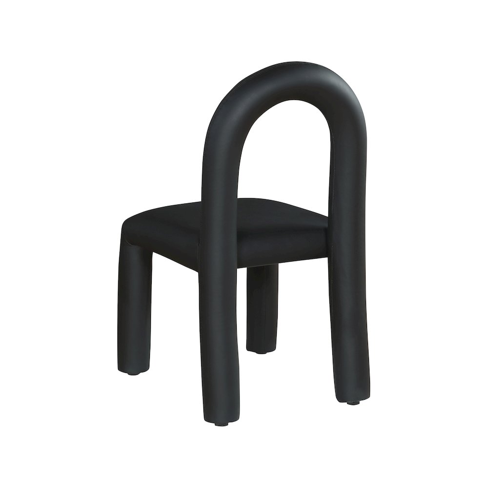 Amari Black Vegan Leather Dining Chair, Set of 2