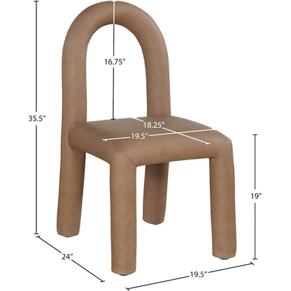 Amari Brown Vegan Leather Dining Chair, Set of 2