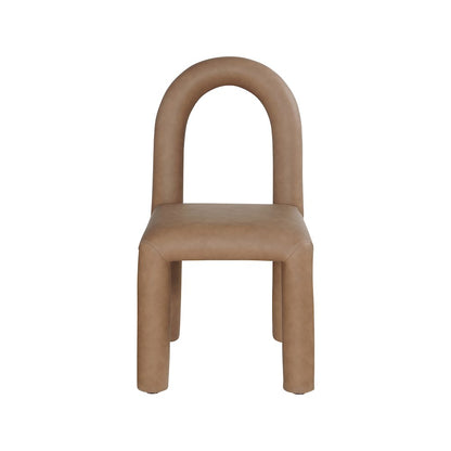 Amari Brown Vegan Leather Dining Chair, Set of 2