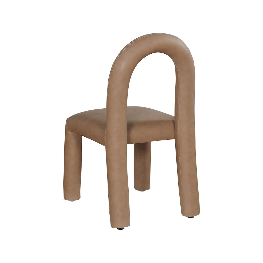 Amari Brown Vegan Leather Dining Chair, Set of 2