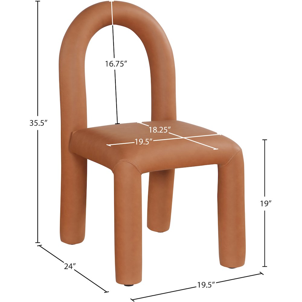Amari Cognac Vegan Leather Dining Chair, Set of 2