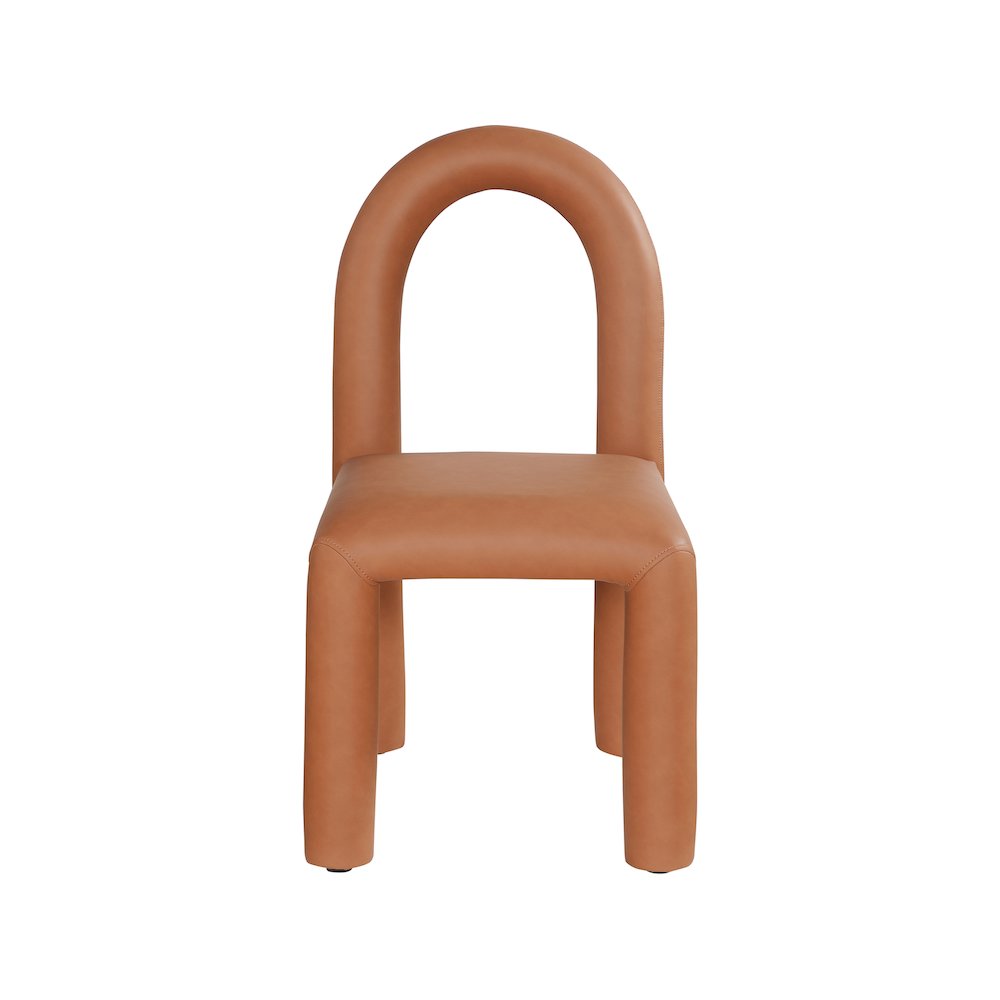 Amari Cognac Vegan Leather Dining Chair, Set of 2