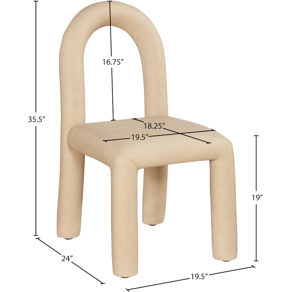 Amari Tan Vegan Leather Dining Chair, Set of 2