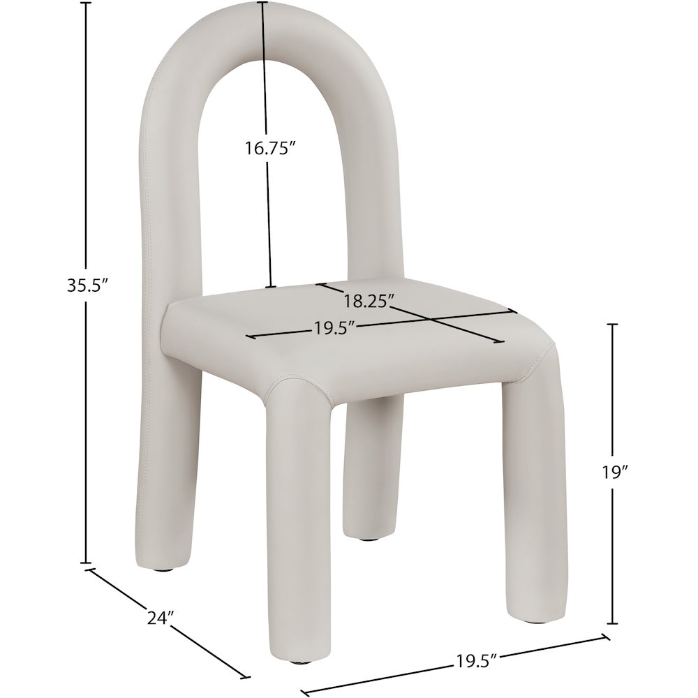 Amari Taupe Vegan Leather Dining Chair, Set of 2