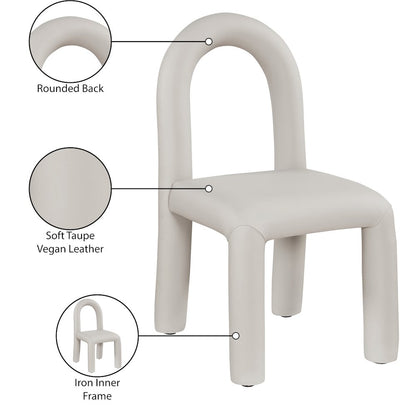 Amari Taupe Vegan Leather Dining Chair, Set of 2