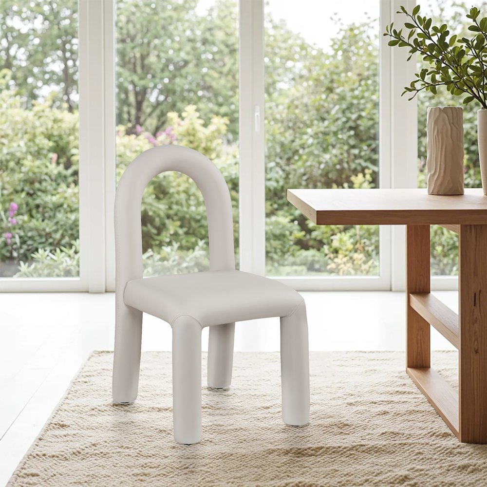 Amari Taupe Vegan Leather Dining Chair, Set of 2