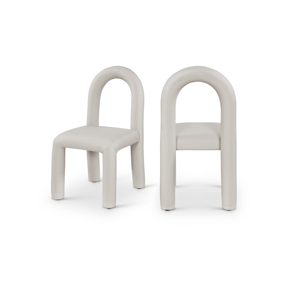 Amari Taupe Vegan Leather Dining Chair, Set of 2
