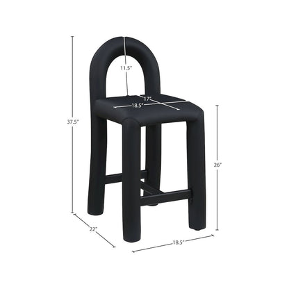 Amari Black Vegan Leather Stool