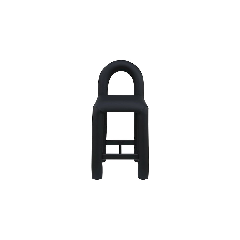 Amari Black Vegan Leather Stool