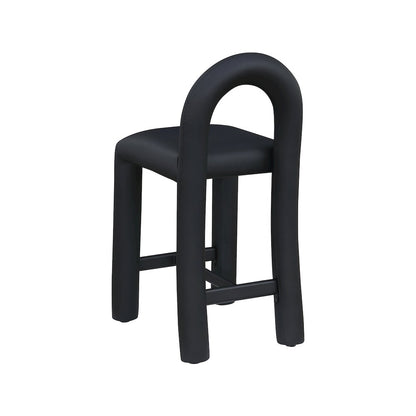 Amari Black Vegan Leather Stool