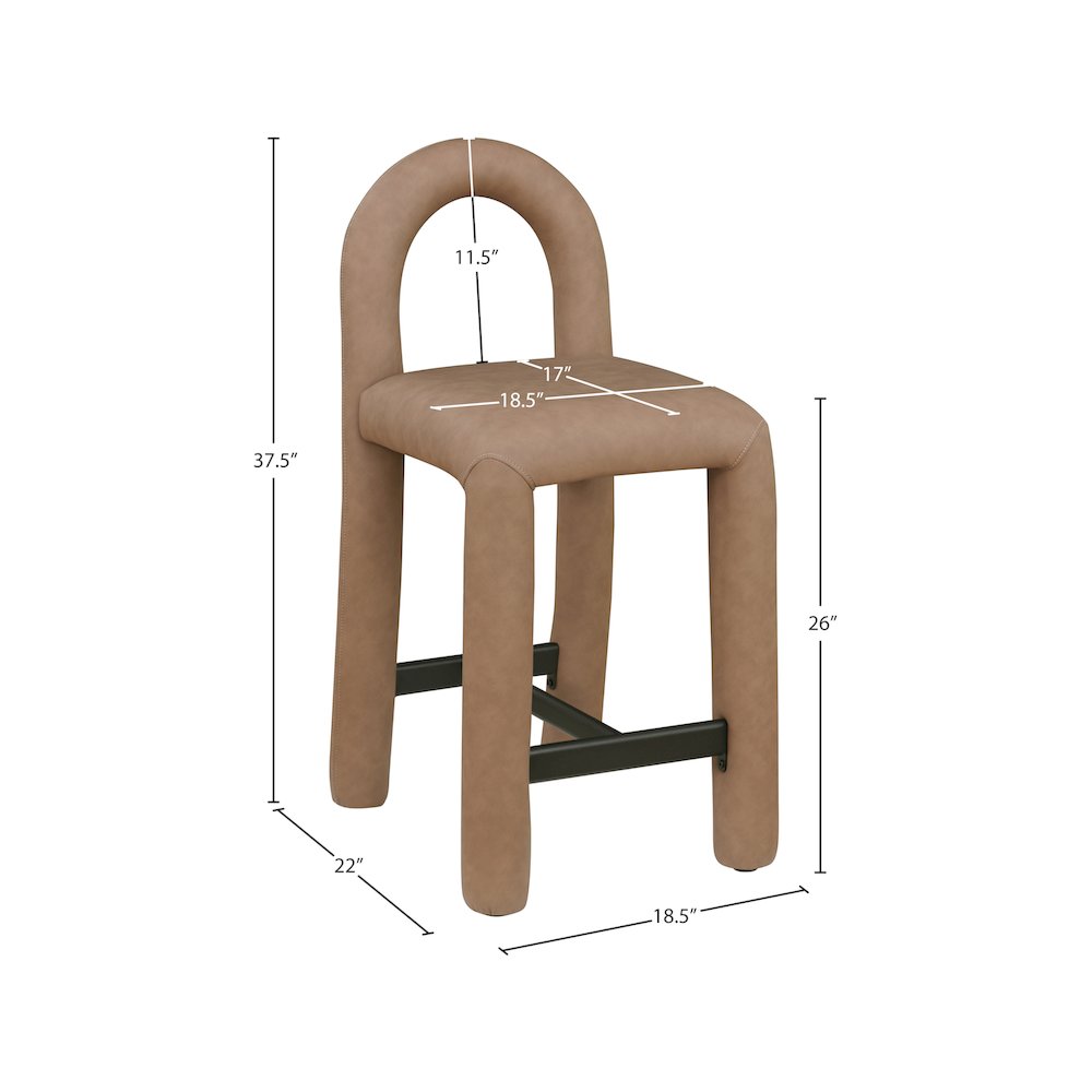 Amari Brown Vegan Leather Stool