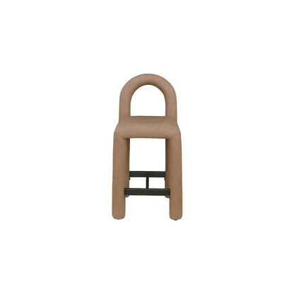 Amari Brown Vegan Leather Stool