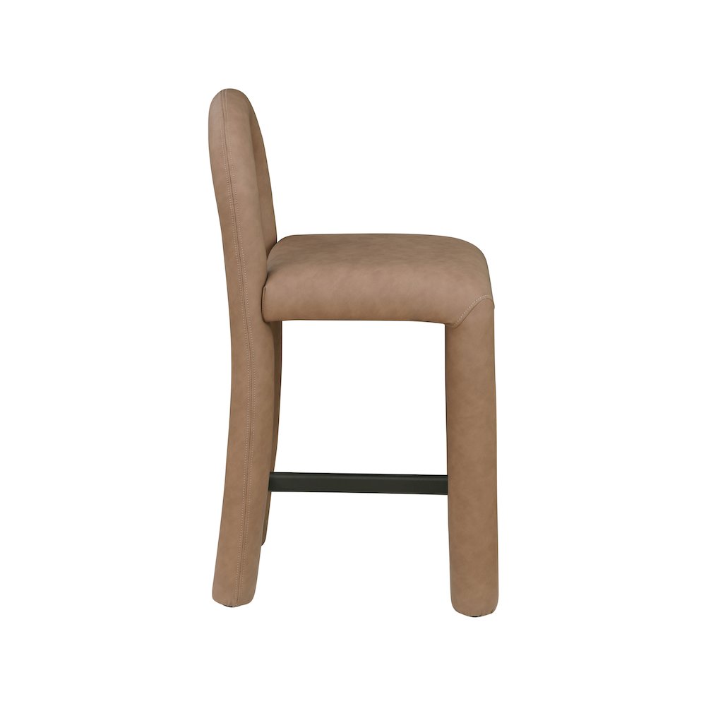 Amari Brown Vegan Leather Stool