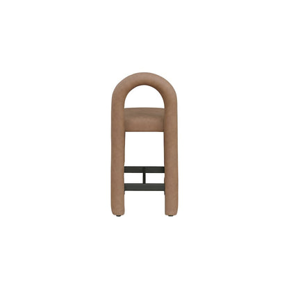 Amari Brown Vegan Leather Stool