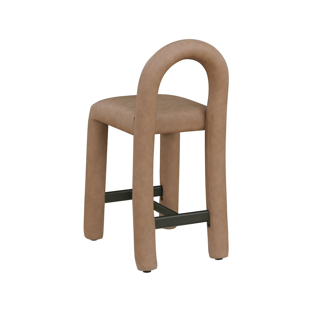 Amari Brown Vegan Leather Stool