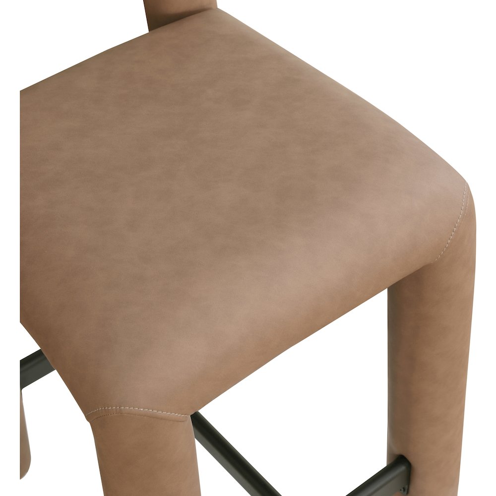 Amari Brown Vegan Leather Stool