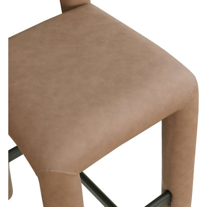 Amari Brown Vegan Leather Stool