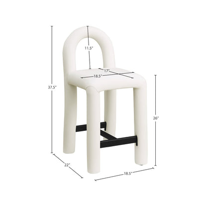 Amari Cream Vegan Leather Stool