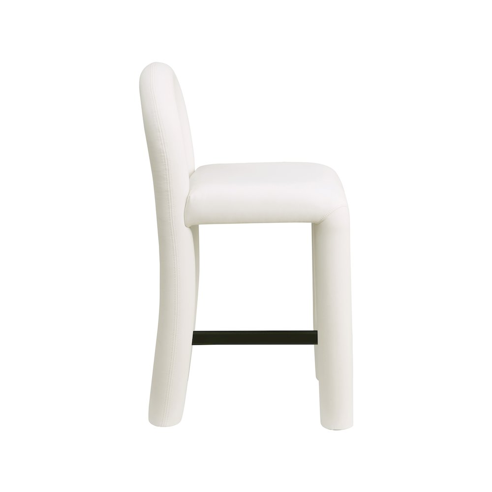 Amari Cream Vegan Leather Stool