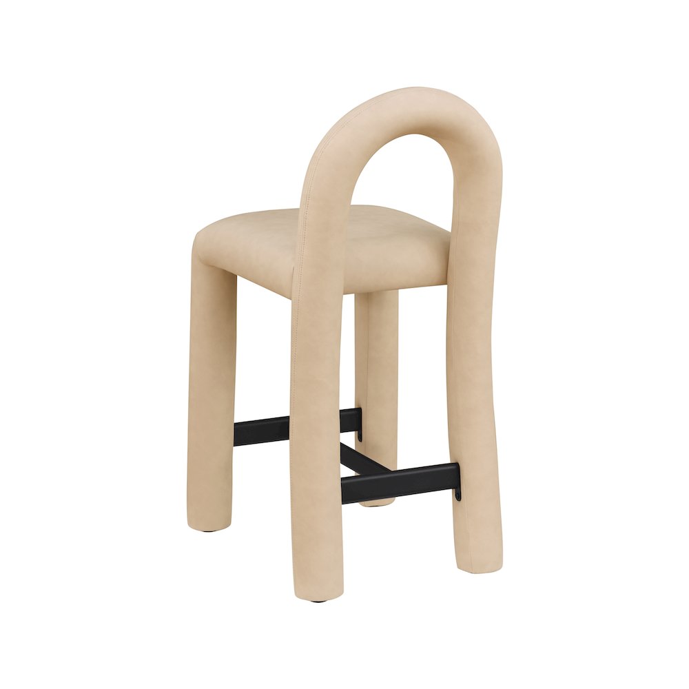 Amari Tan Vegan Leather Stool