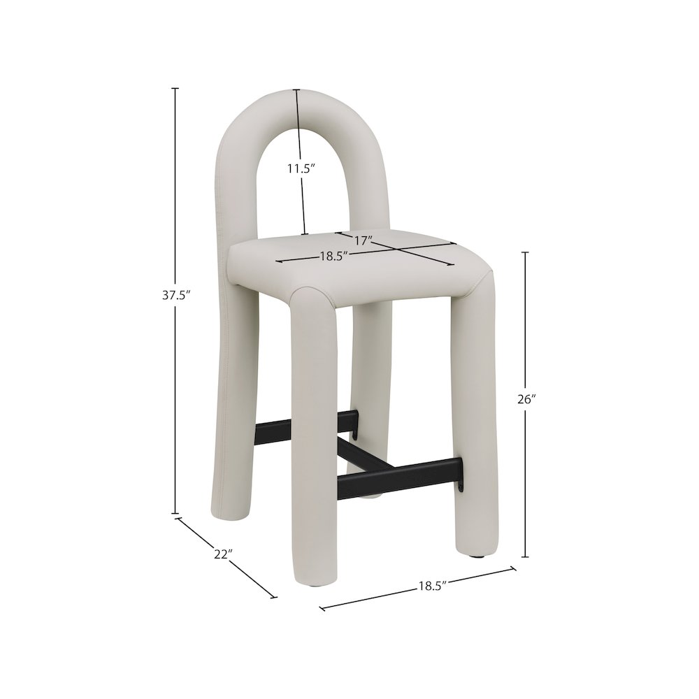 Amari Taupe Vegan Leather Stool