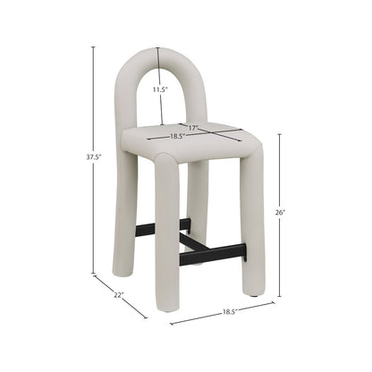 Amari Taupe Vegan Leather Stool