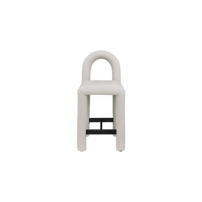Amari Taupe Vegan Leather Stool