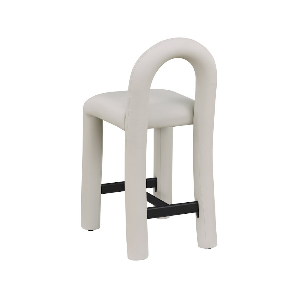 Amari Taupe Vegan Leather Stool