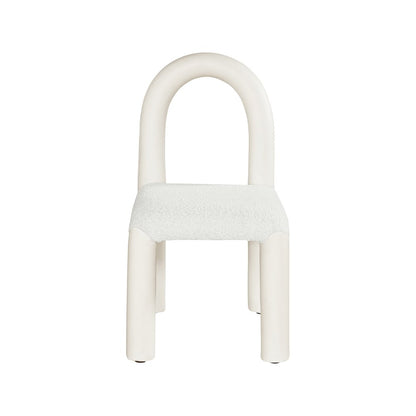 Amari Cream Vegan Leather and Boucle Fabric Dining Chair, Set of 2