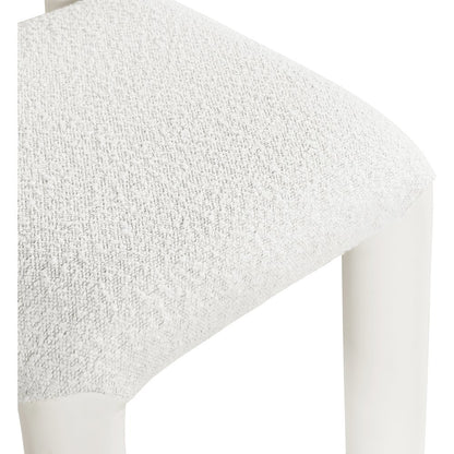 Amari Cream Vegan Leather and Boucle Fabric Dining Chair, Set of 2