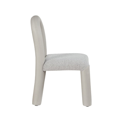 Amari Taupe Vegan Leather and Boucle Fabric Dining Chair, Set of 2
