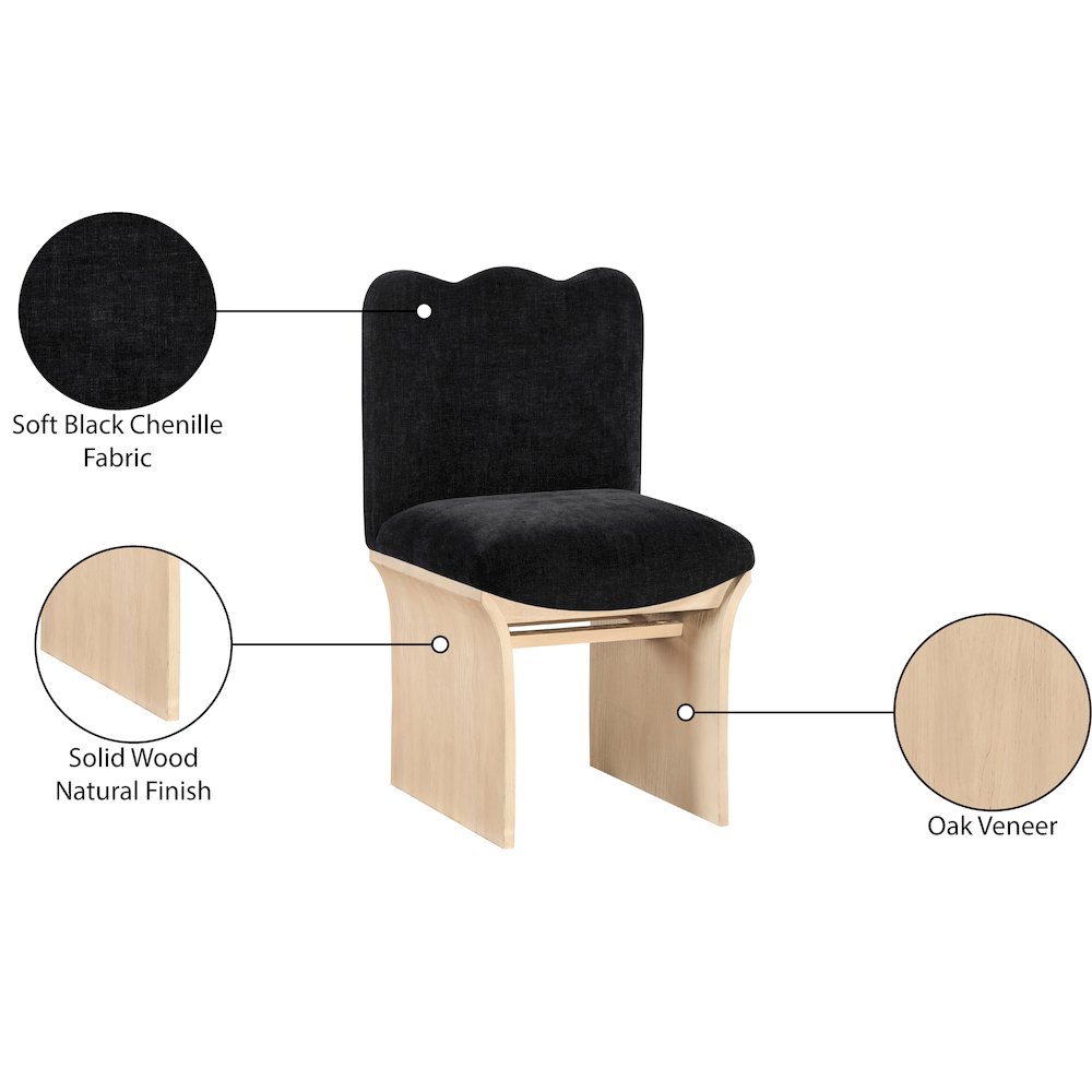 Shaw Black Chenille Fabric Upholstered Dining Chair