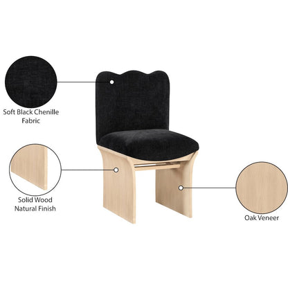 Shaw Black Chenille Fabric Upholstered Dining Chair