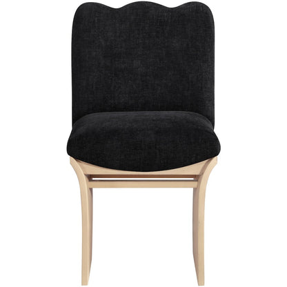 Shaw Black Chenille Fabric Upholstered Dining Chair