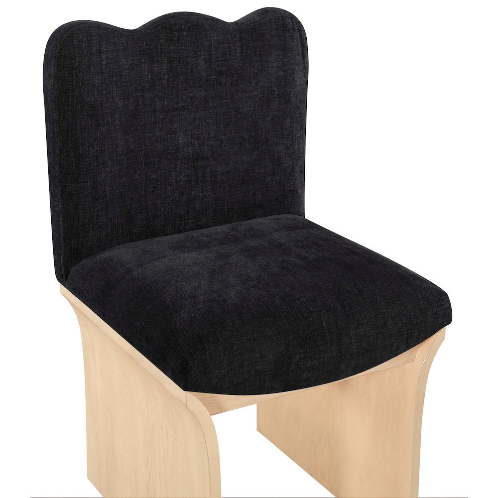 Shaw Black Chenille Fabric Upholstered Dining Chair