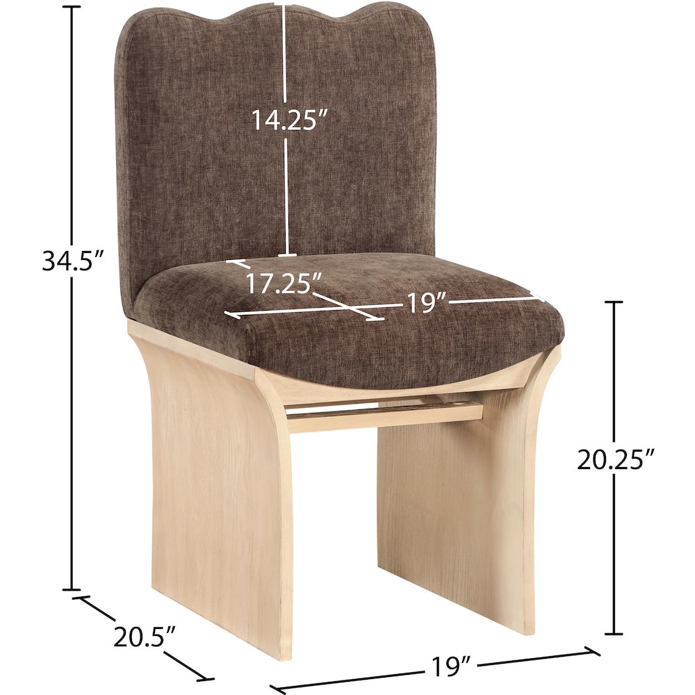 Shaw Brown Chenille Fabric Upholstered Dining Chair