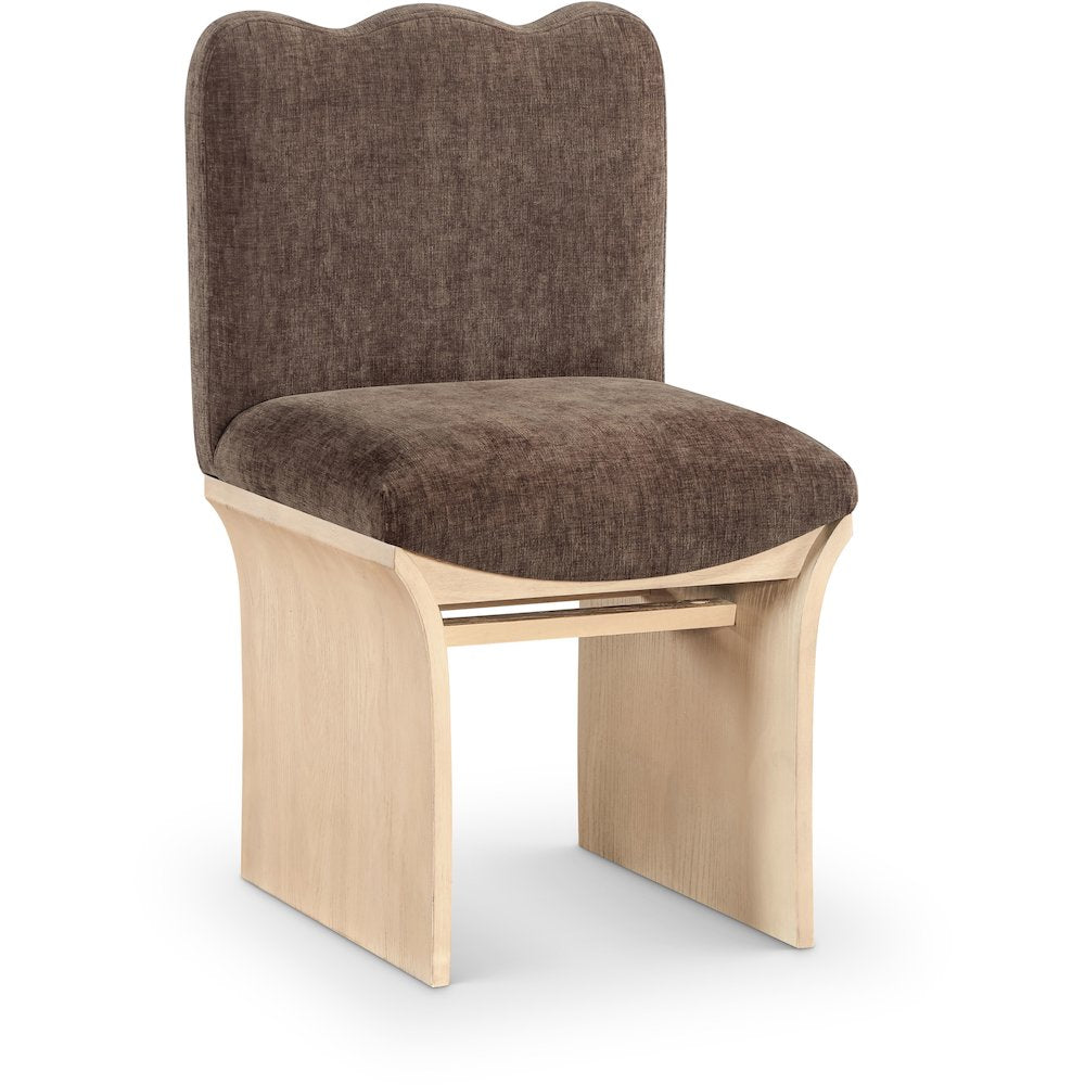 Shaw Brown Chenille Fabric Upholstered Dining Chair
