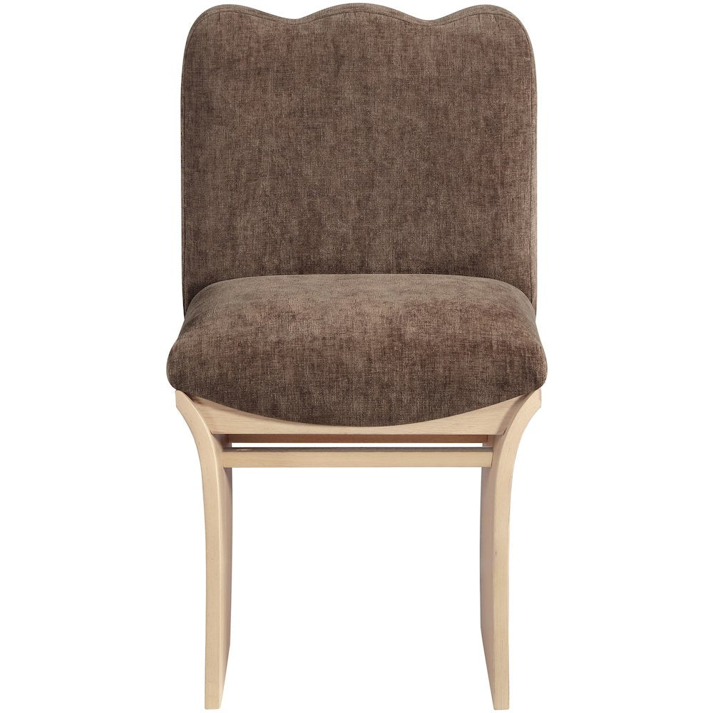 Shaw Brown Chenille Fabric Upholstered Dining Chair