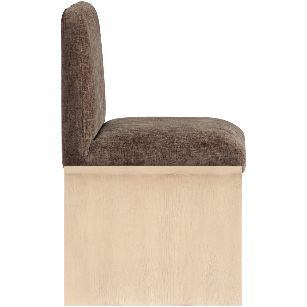 Shaw Brown Chenille Fabric Upholstered Dining Chair