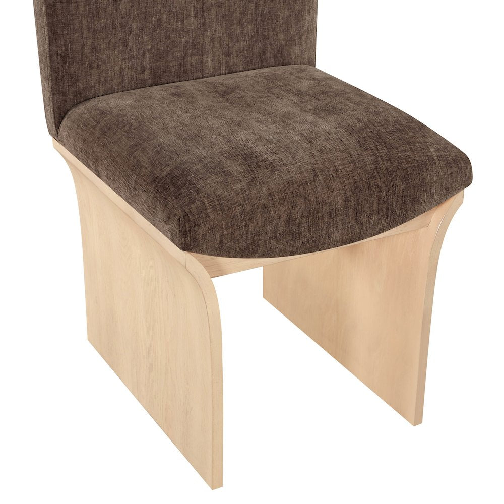 Shaw Brown Chenille Fabric Upholstered Dining Chair