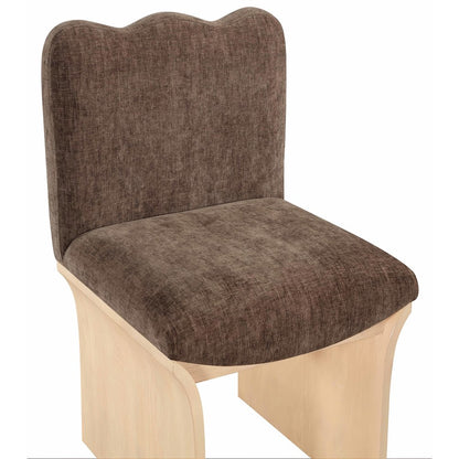 Shaw Brown Chenille Fabric Upholstered Dining Chair