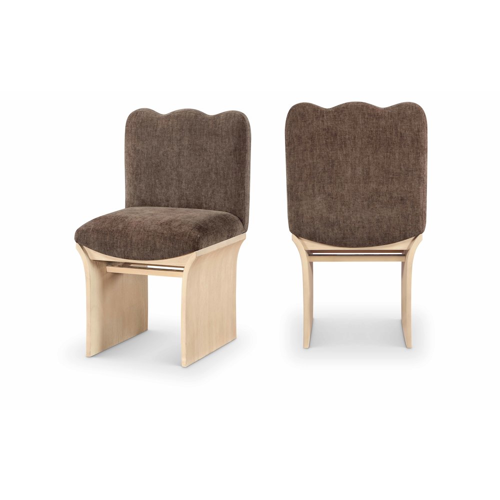 Shaw Brown Chenille Fabric Upholstered Dining Chair