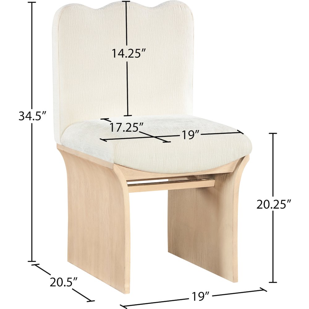 Shaw Cream Chenille Fabric Upholstered Dining Chair