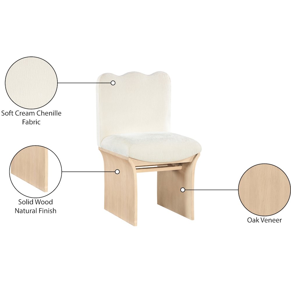 Shaw Cream Chenille Fabric Upholstered Dining Chair