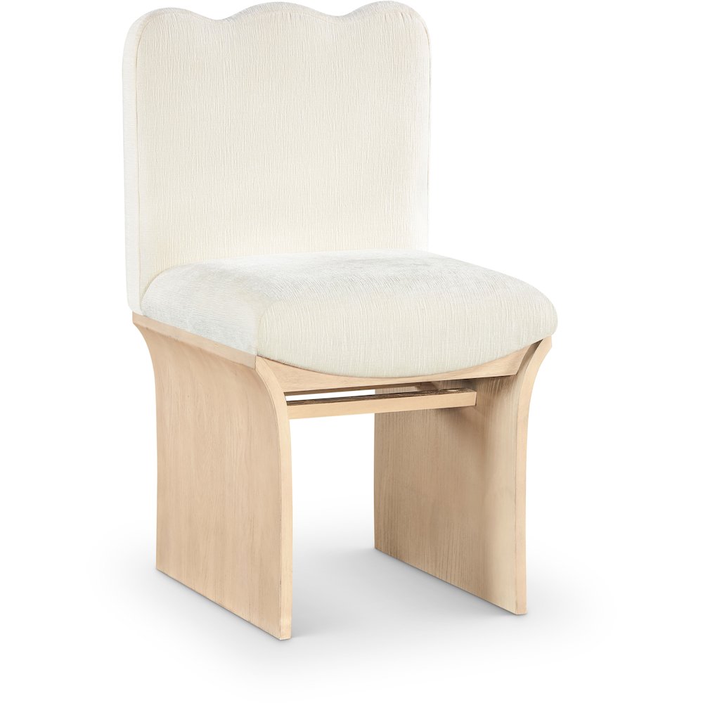 Shaw Cream Chenille Fabric Upholstered Dining Chair