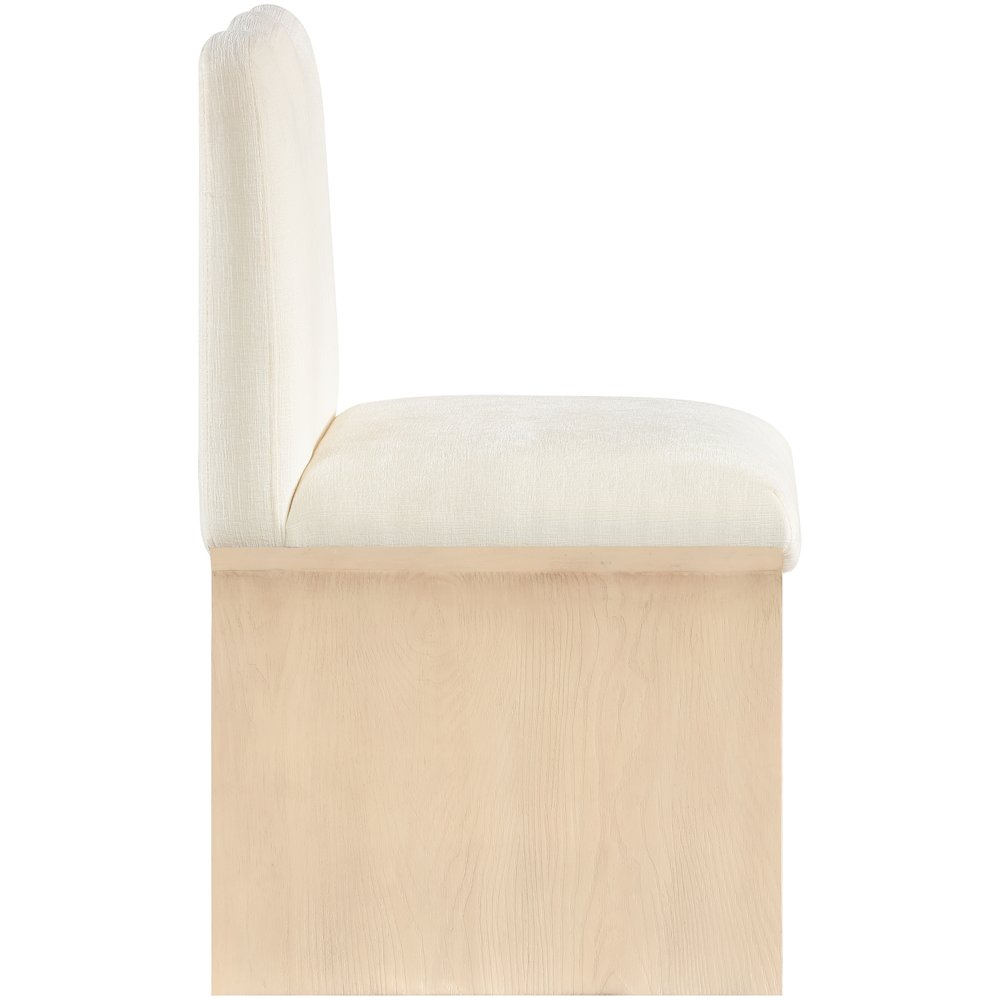 Shaw Cream Chenille Fabric Upholstered Dining Chair
